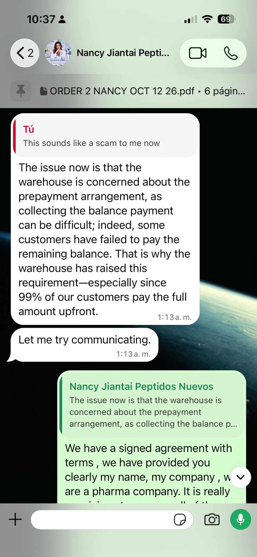 EV-16 · Justificación del pago 100 % anticipado (1:13 a. m.)